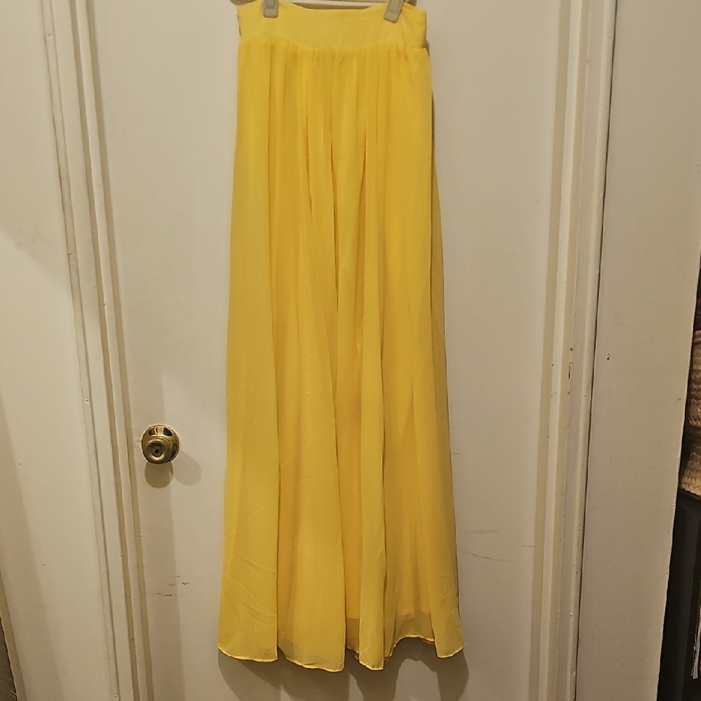 New York & Company Vibrant Yellow Maxi Skirt